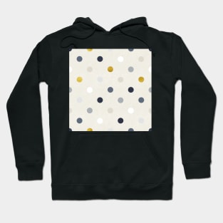 Modern Polka Dots in Blue and Gold Hoodie